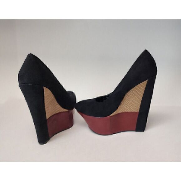 LIliana Colorblock Wedge Platform Shoes Size 6.5 Multicolor Black - Picture 4 of 9